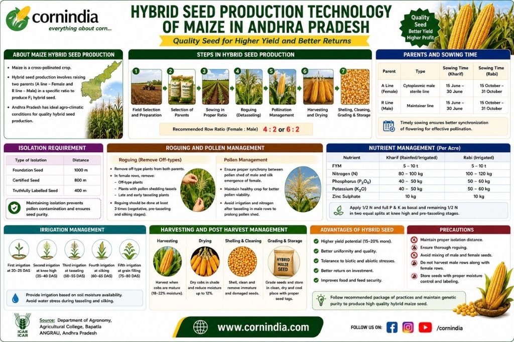 Hybrid seed production technology of maize