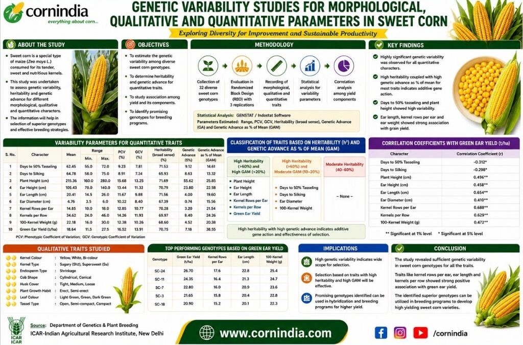 Genetic Variability Studies for Morphological, Qualitative and Quantitative Parameters in Sweet Corn