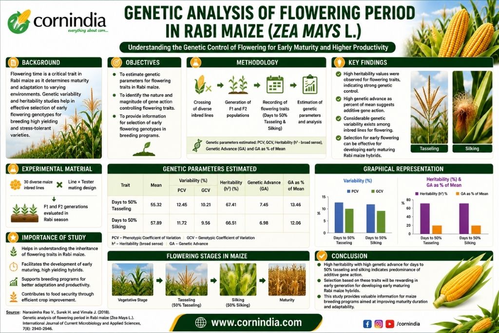 Genetic analysis of flowering period in Rabi maize (Zea Mays L.)